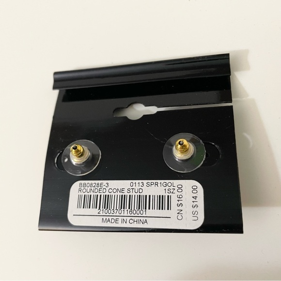 Bebe Rounded Cone Stud Gold Earrings - Picture 5 of 9